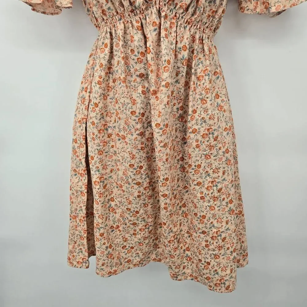 Reformation Channa Dress Size Medium Floral Babydoll Wedding Guest